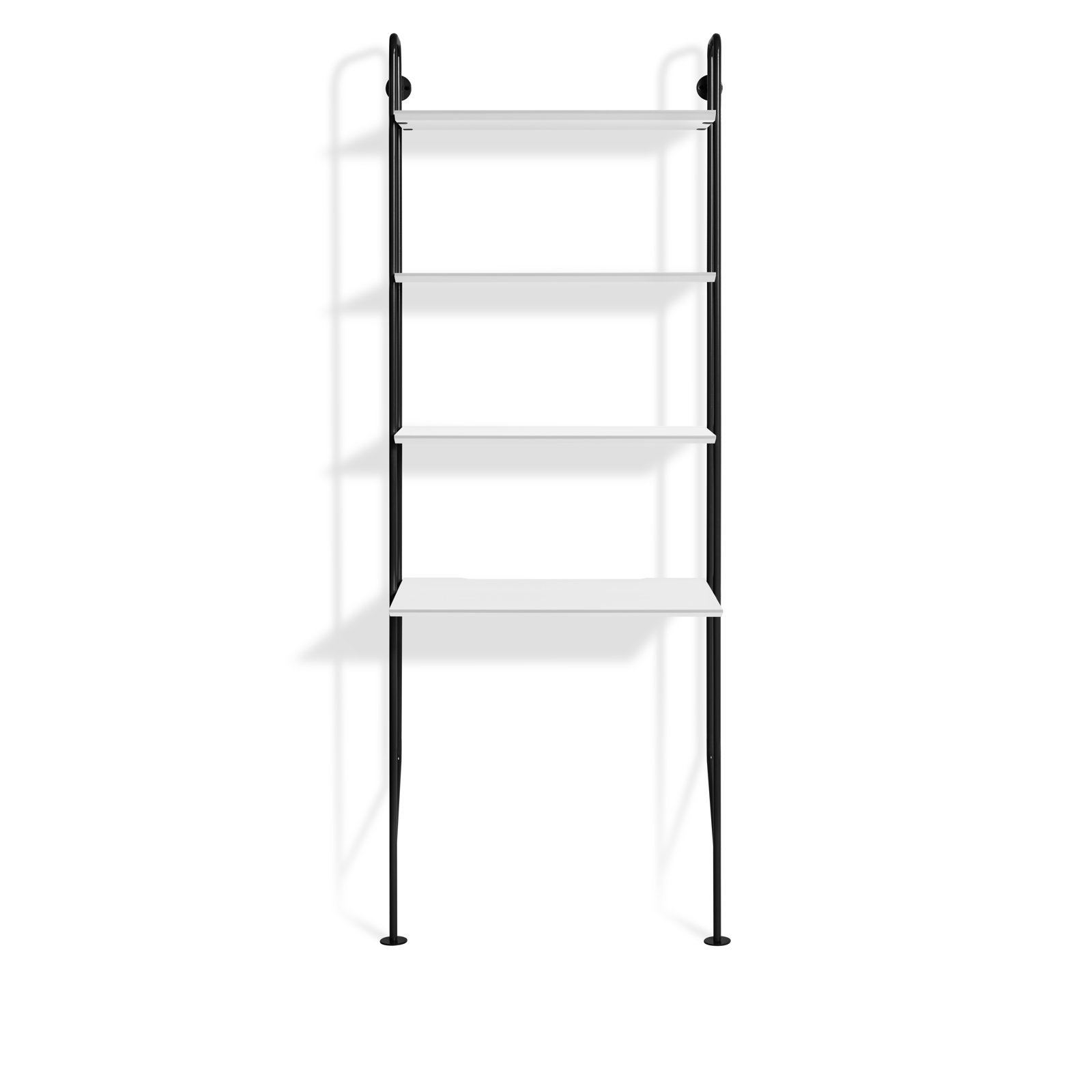 Hitch Etagere Bookcase, Black Body/White Cubbie
