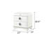 Table de chevet blanche de style moderne 2 avec accents de cristal, fonction et rembourrage en bois massif pour la chambre à coucher