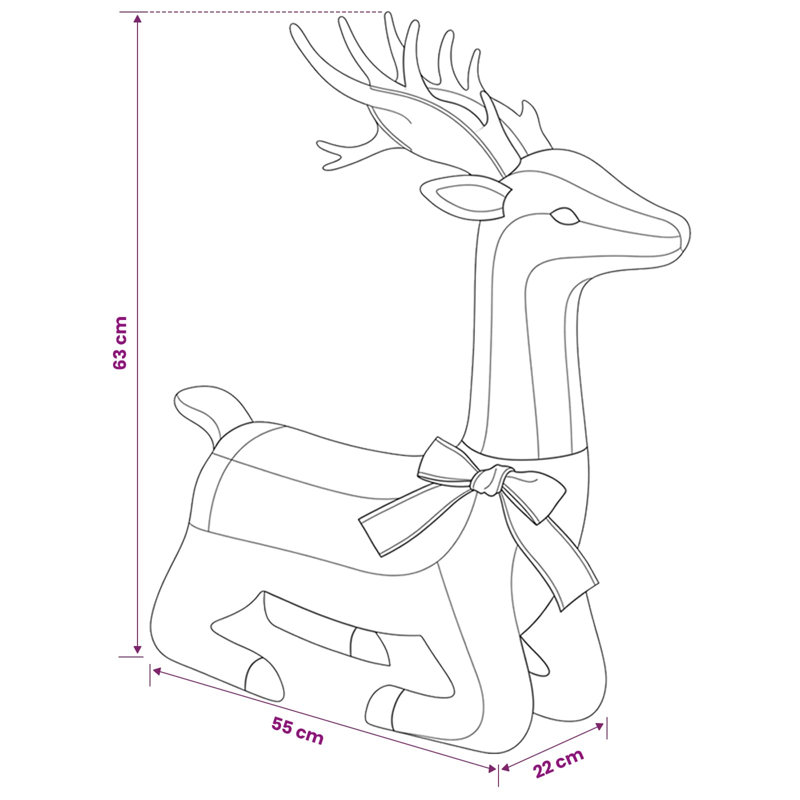 3D Christmas Reindeer LOVIISA LED Christmas Reindeer, Gold Fabric