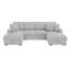 Canapé-lit d'angle surdimensionné en velours côtelé en forme de U de 122 pouces avec lit gigogne et méridienne double de rangement, gris-1852228033