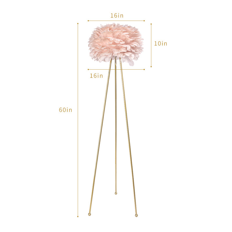 Lampe trépied 60 "Etta Avenue ™, Rose