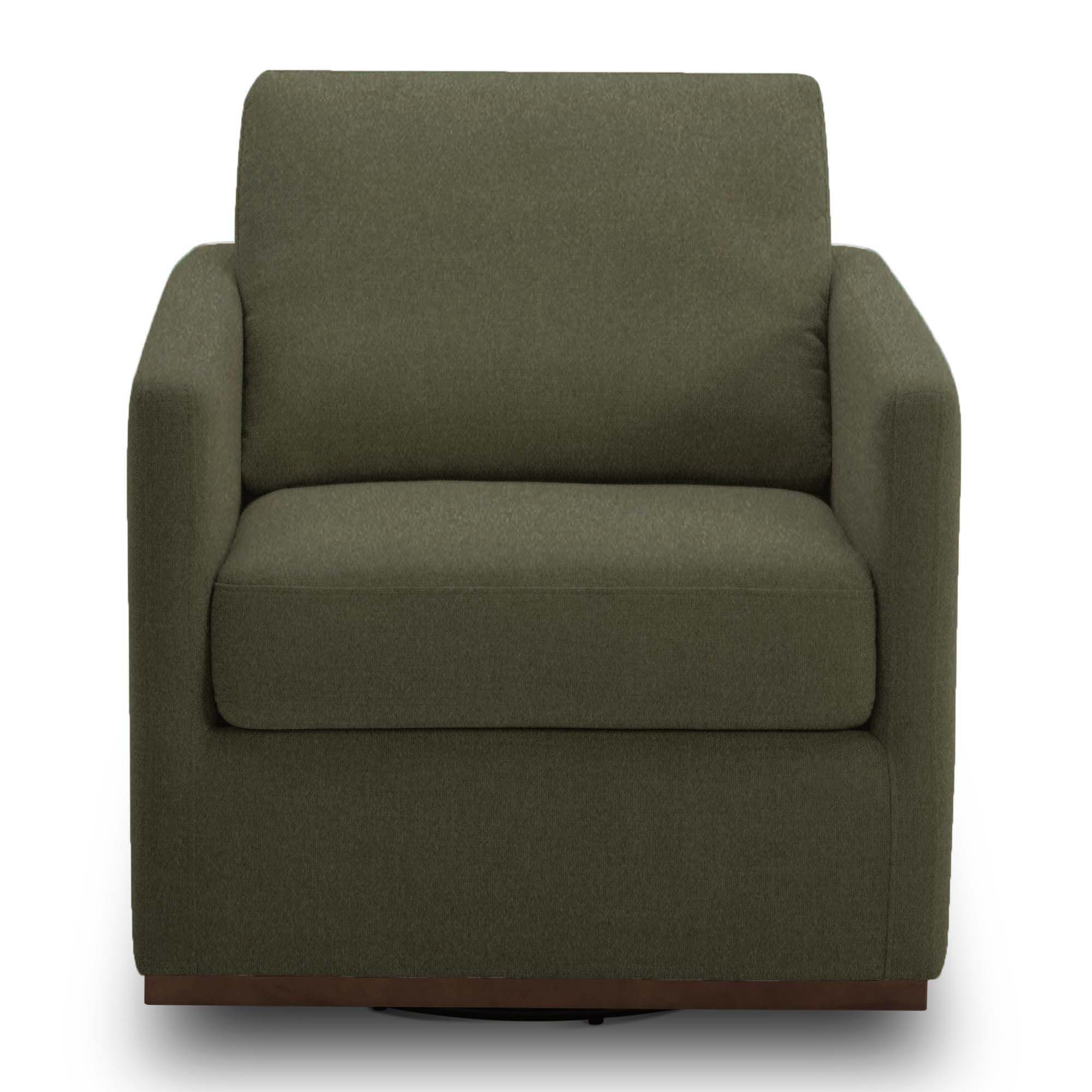 Bobbi Upholstered Swivel Armchair, Vesper Forest Velvet