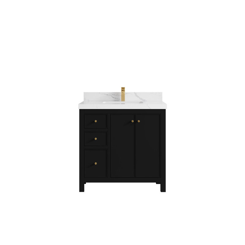 Ensemble de meuble-lavabo simple 36 po Chicago, Calacatta Laza