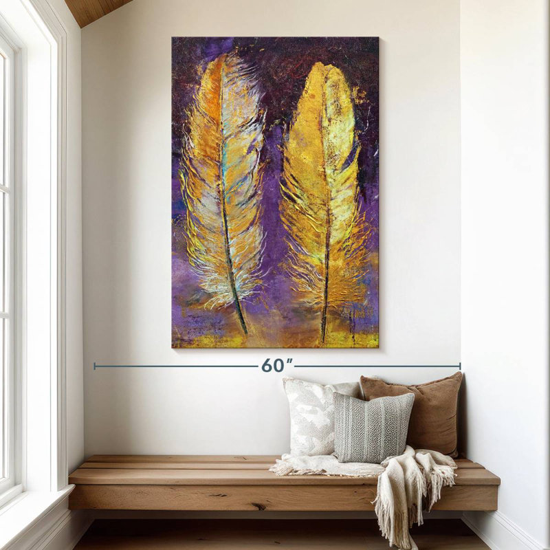 Kerner Gold Feathers, 51" H x 34" W