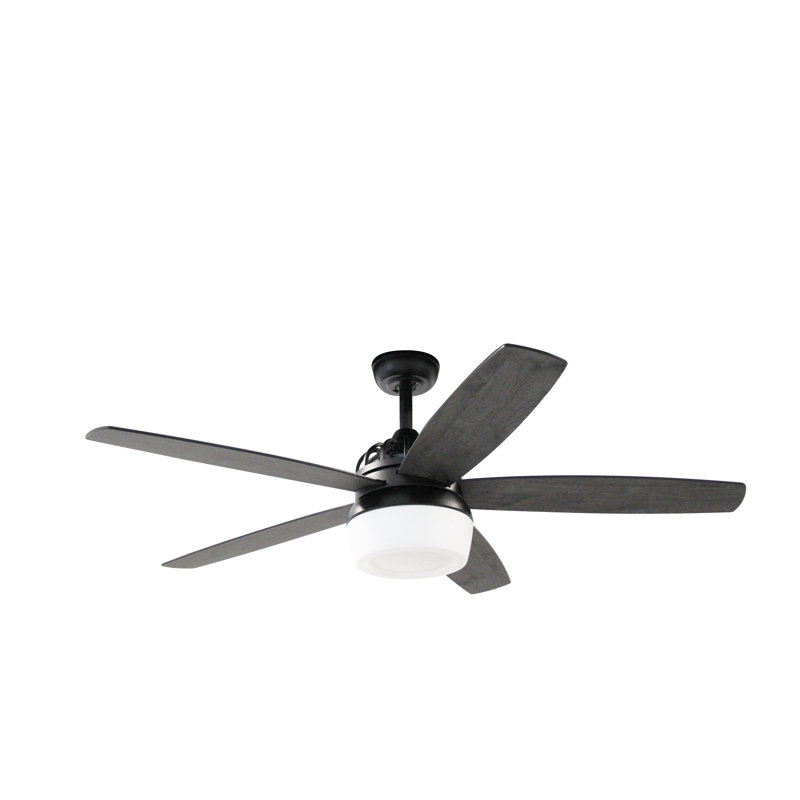 Ventilateur de plafond d'intérieur noir mat Pueblo 52 pouces avec lumière DEL et télécommande