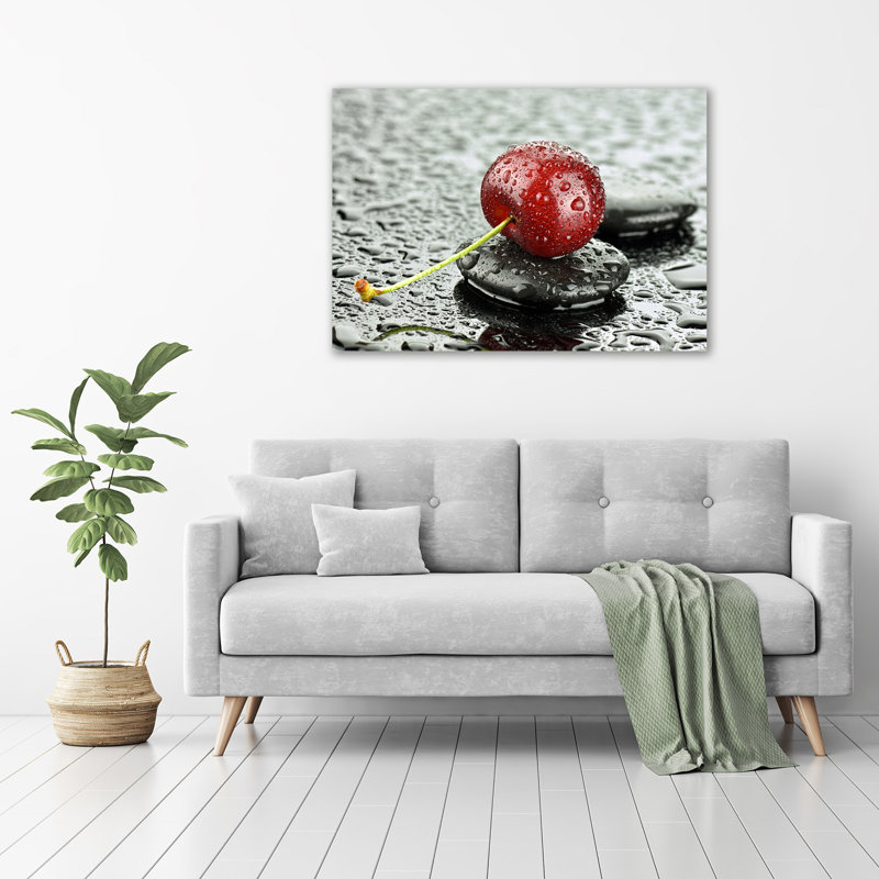 Cherry In The Rain - Wrapped Canvas Print