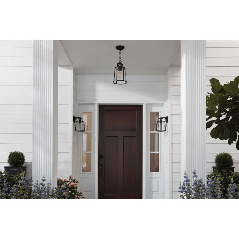 Lanterne murale d'extérieur noire Calvo, H 13 po x l 8,75 po x P 9,63 po