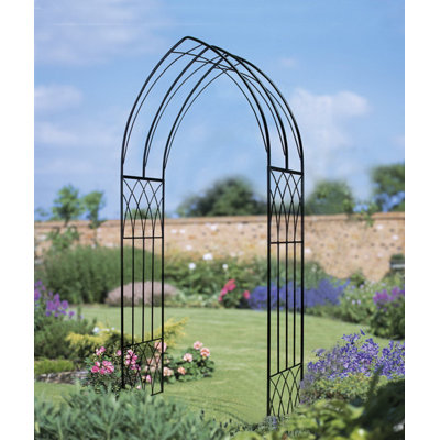 Rickert 110cm W x 41cm D Metal Arbour in Black