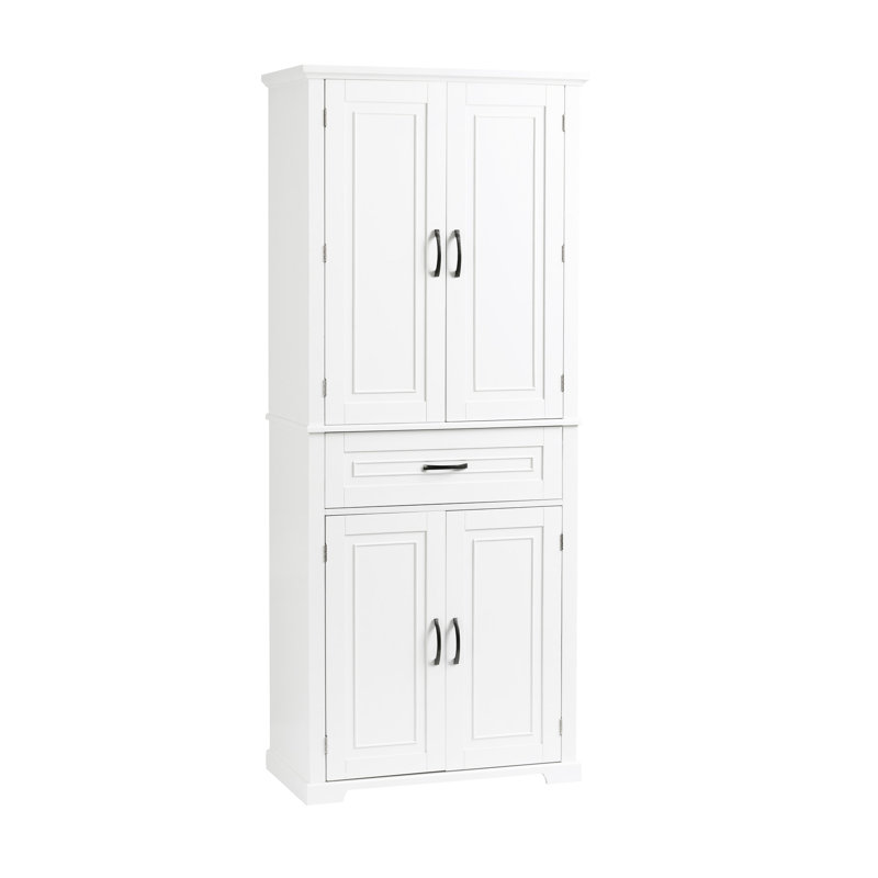 White Tall Storage Cabinet For Bathroom Decorations And More Unit In With Doors Handy Drawer, White