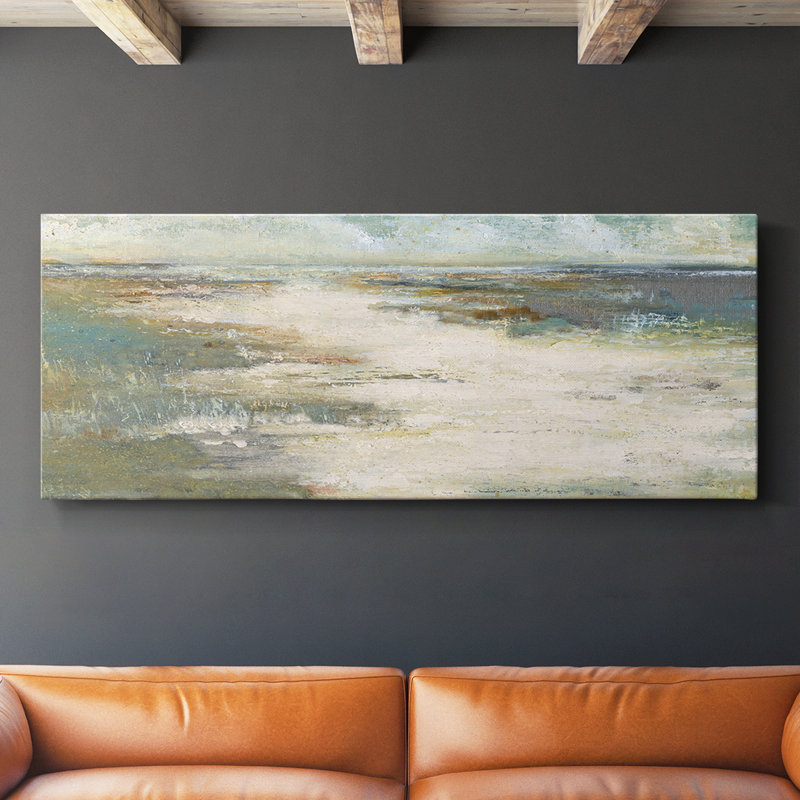 Misty Coast - Toile tendue avec châssis - Prêt à accrocher, H 12 po x l 30 po
