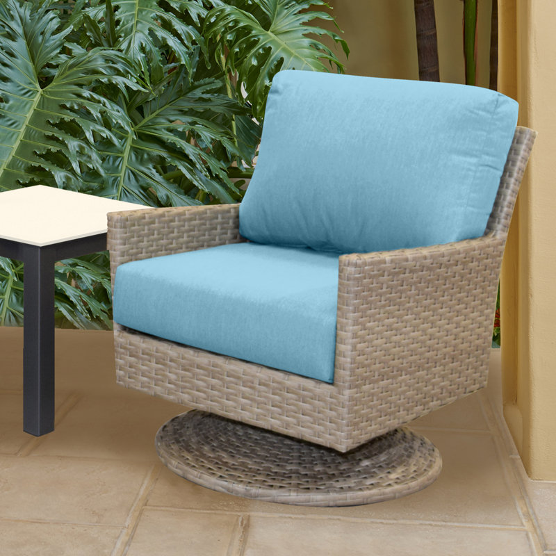 Coussin de siège extérieur Amala Sunbrella®, Sunbrella® Cast Horizon tissé uni, L 28,5 po x P 28,5 po