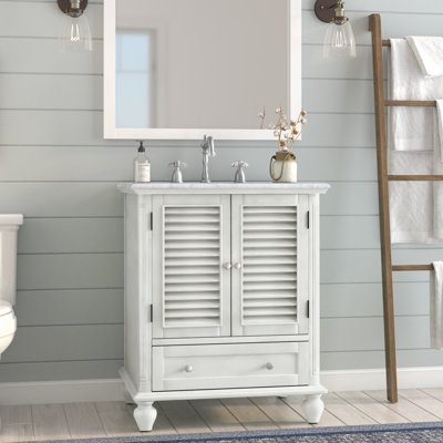 Hansford 30'' Single Bathroom Vanity with Marble Top