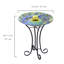  Solar Orb Peacock Glass Bird Bath with Stand