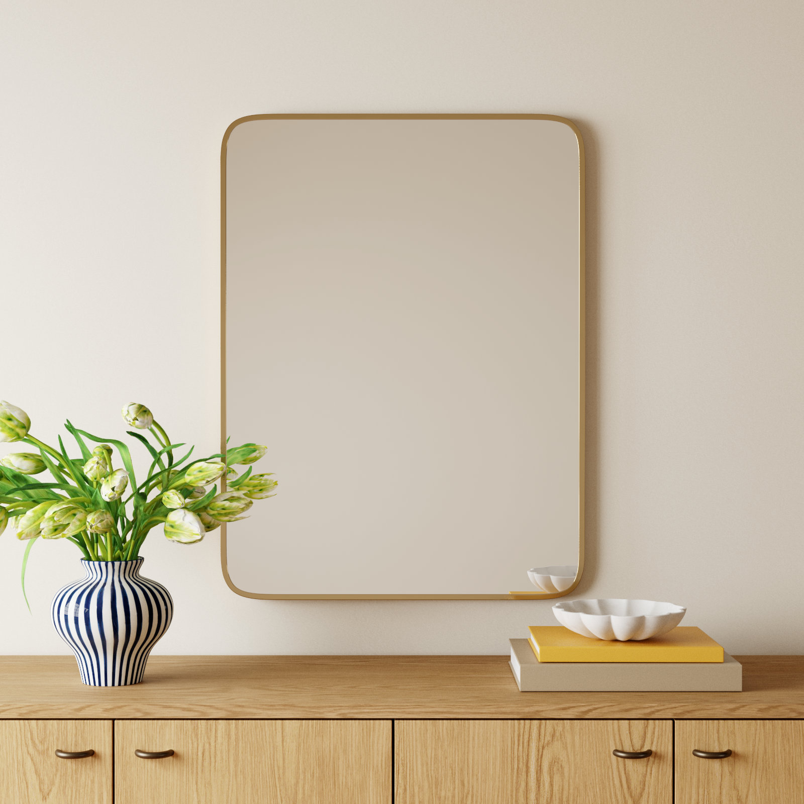 Sabine Accent Mirror, Brass, 36'' H x 27'' W