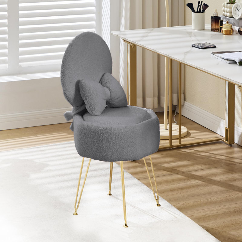 Dressing Table with Seat, Gray