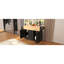 Grand îlot de cuisine de 55,7 po avec 2 abattants, roulant, prise de courant, table pliante à utiliser, 3 tiroirs, prise noire, table de salle à manger, armoire de rangement-361522878