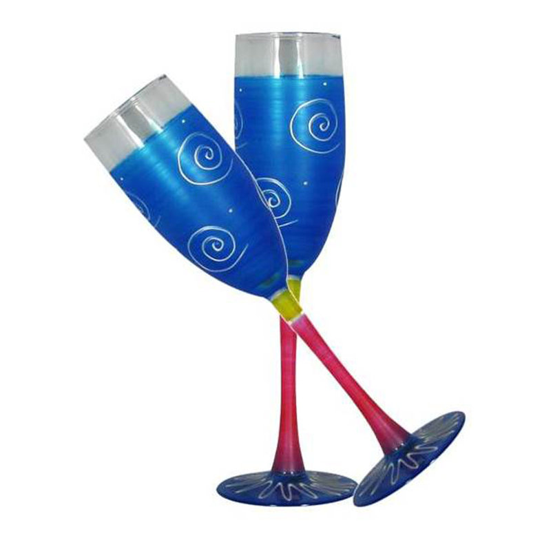 Flûte à champagne Péruvienne Splendor Turquoise 8,5 oz, Turquoise