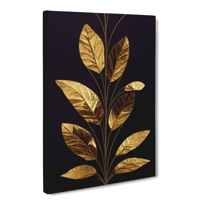 Golden Leaf Vol.2 - Wrapped Canvas, 50cm H x 35cm W x 3cm D