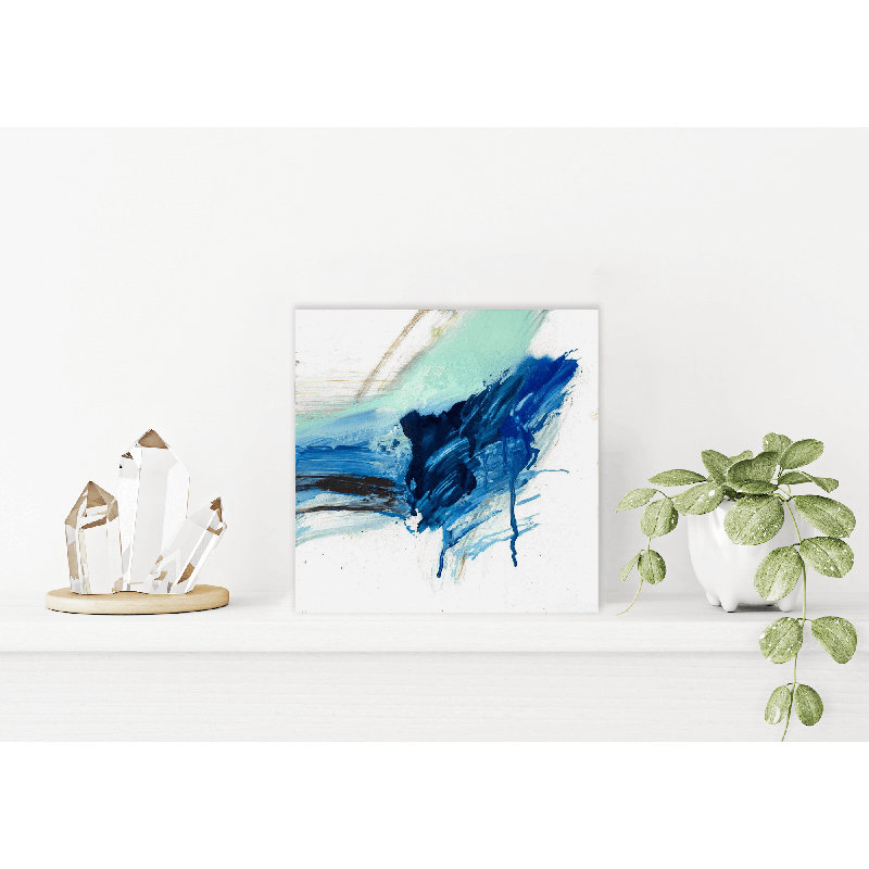 Stalagmite On Giclee Canvas Hand Embellished Art, 13.5" H x 13.5" W x 1.75" D, Brown Framed Canvas
