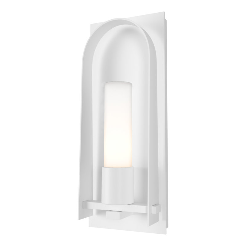 Triomphe Aluminum Wall Light, White, 16" H x 6.3" W x 3.2" D, Opal