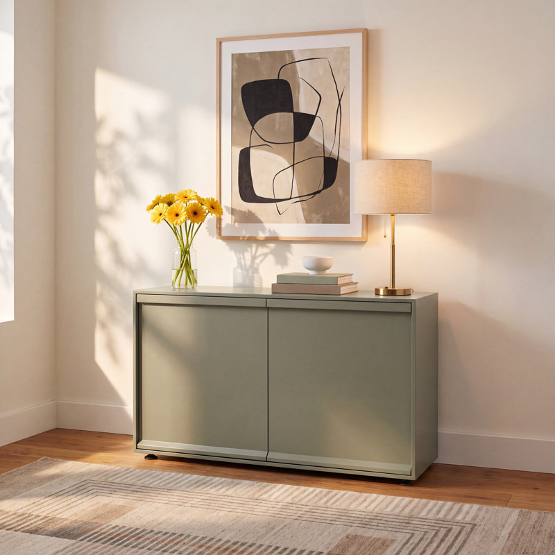 Superchoice 2 Door Credenza , Gray Green
