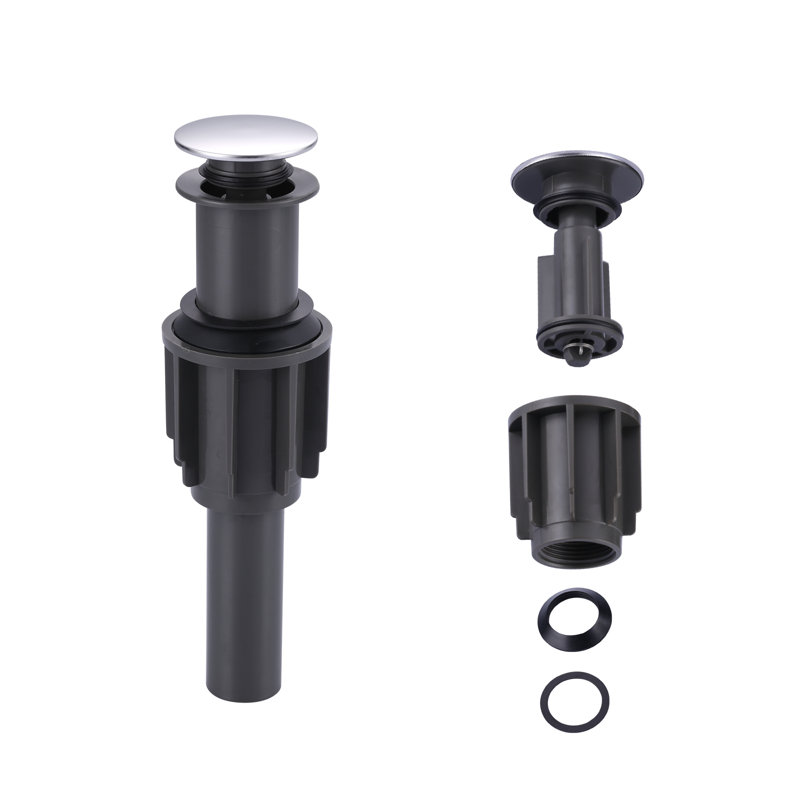 Drain escamotable sans trop-plein en nickel brossé, Chrome poli