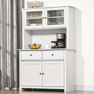 Buffet de cuisine 63,5 "avec huche, garde-manger avec 4 tablettes