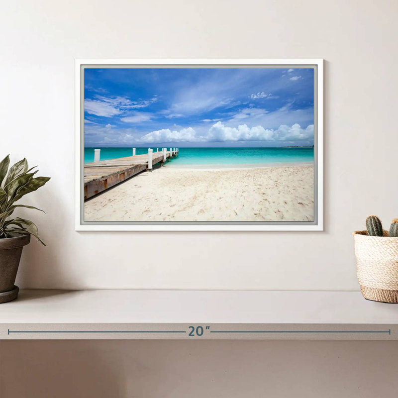 Île Providenciales Macfarlane, Cadre flottant blanc, 13 po x 9 po