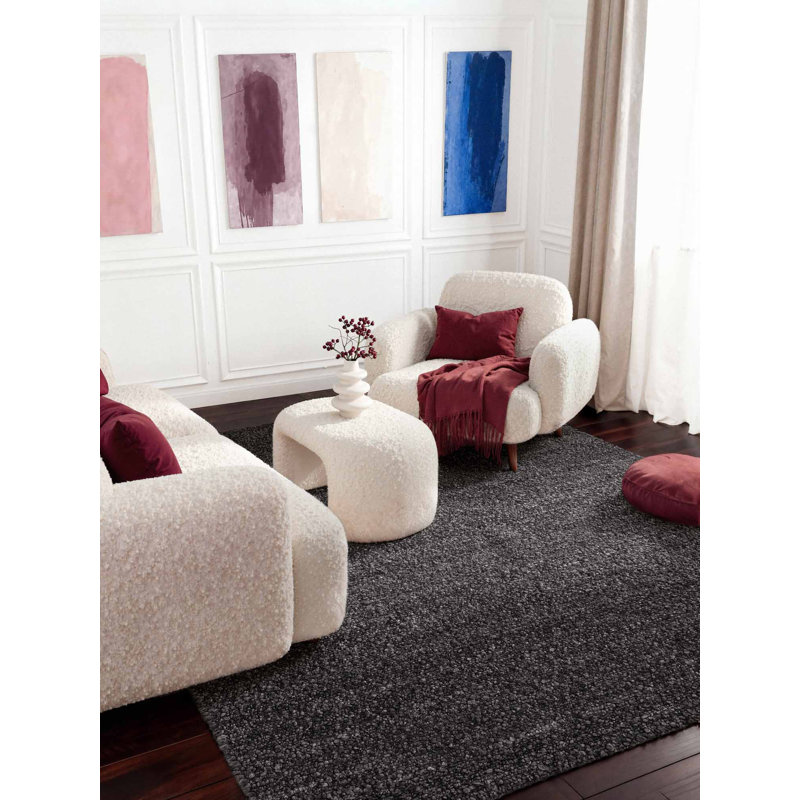 Despoina Hand Woven Area Rug, Rectangle 120 x 170 cm, Grey