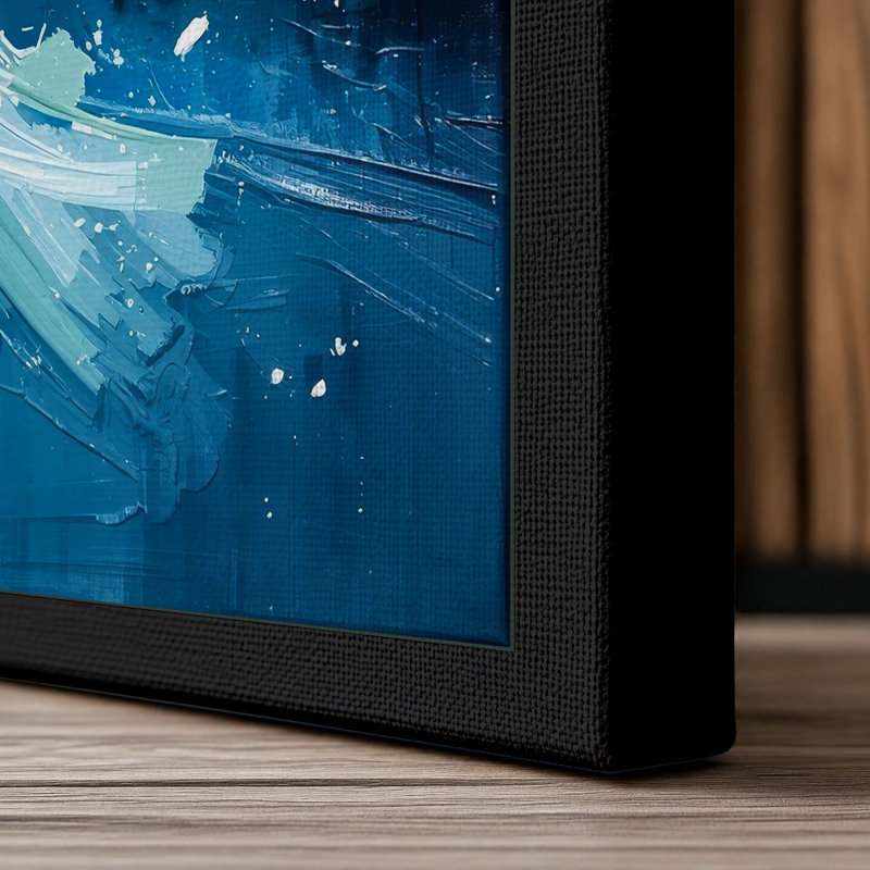 Turbulent Waters Coastal - Wrapped Canvas, 30x20 - 76.2 x 50.8 cm, Black Border