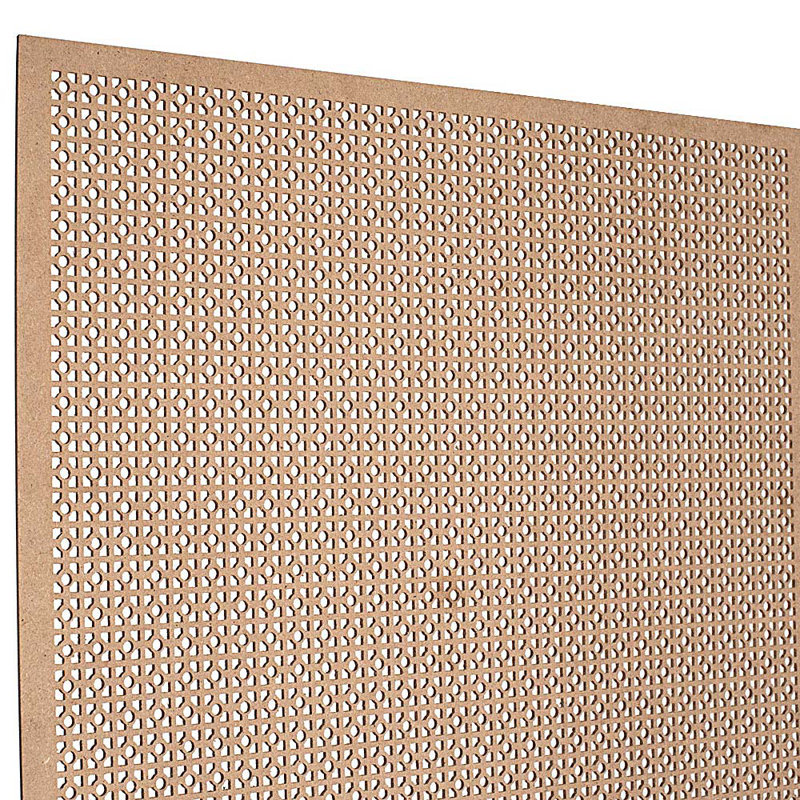 Panneau d'écran décoratif en MDF à peindre 72 po x 24 po - Carré non fini et mini motif circulaire, 1/8 po d'épaisseur, insert perforé pour décoration murale, portes d'armoire, cloisons et cloisons, paquet de 5
