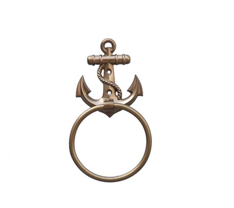 Towel Ring, Antique Brass