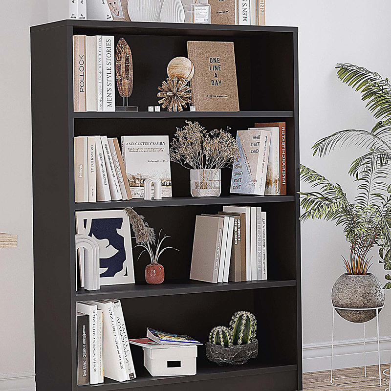 Bibliothèque 4 niveaux, Black, (4 tablettes) H 48 po x l 33 po x P 11,6 po