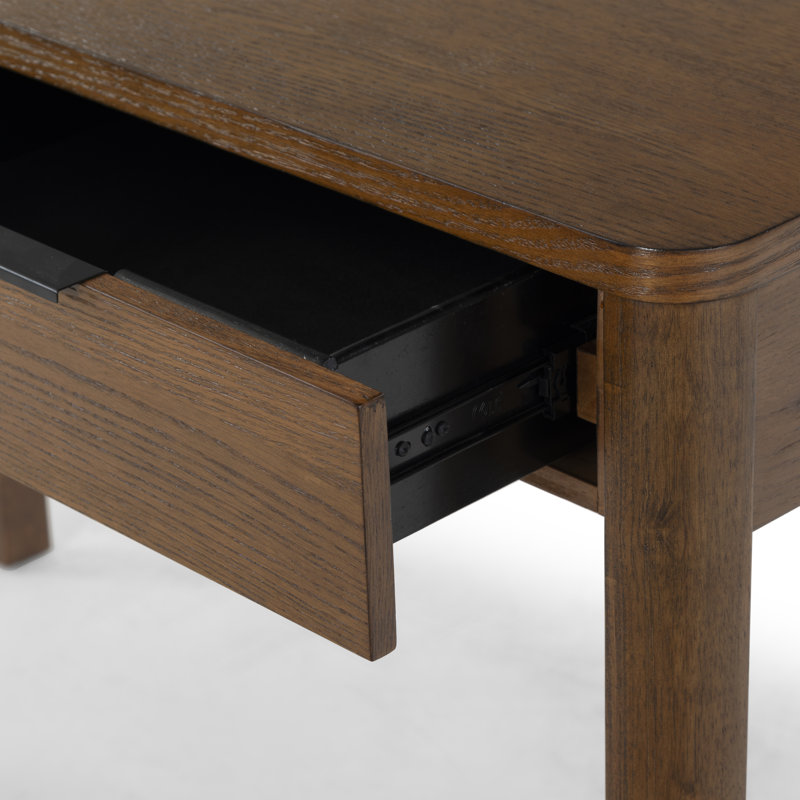 Bureau en bois 2 tiroirs Tahani, Chêne médium