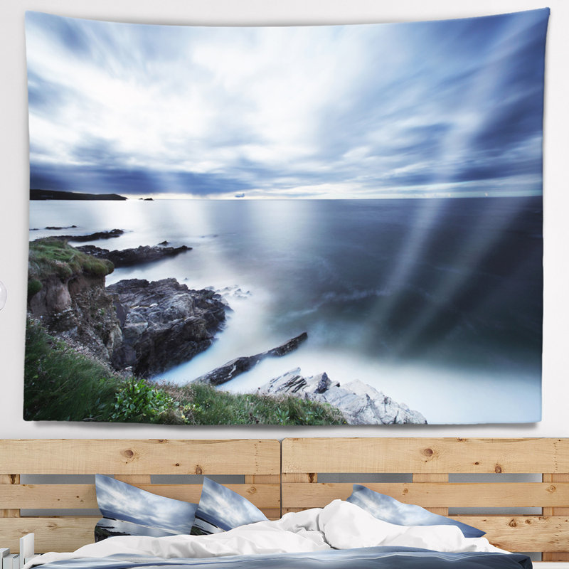 Tapisserie portugal beach atlantique seascape gloomy, H 78 po x l 92 po