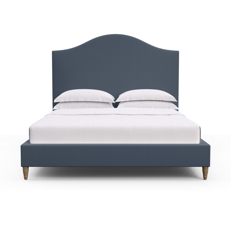 Montague Upholstered Bed, King, Plush Velvet Graphite, Weathered
