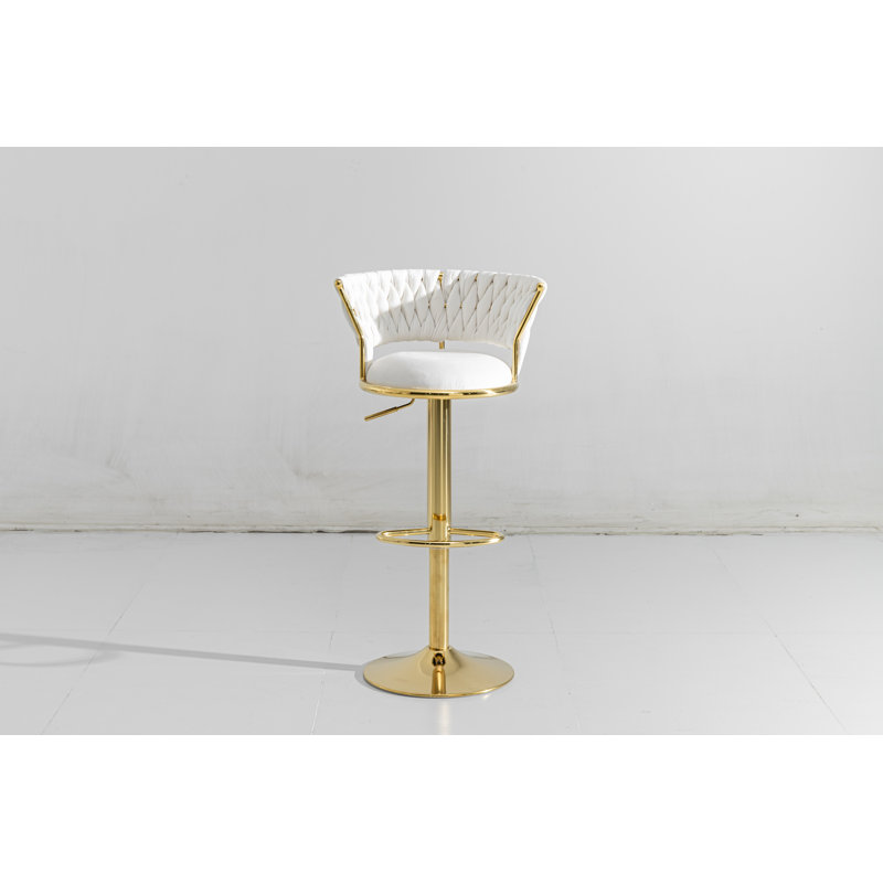 Modestina Swivel Upholstered Bar Stool, 1