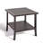 19" Square Brown Metal Outdoor Side Table, 2-Tier All-Weather Patio End Table-1132170150
