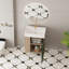 Meuble-lavabo à tablettes ouvertes avec lavabo en céramique et porte à fermeture douce-2038304849
