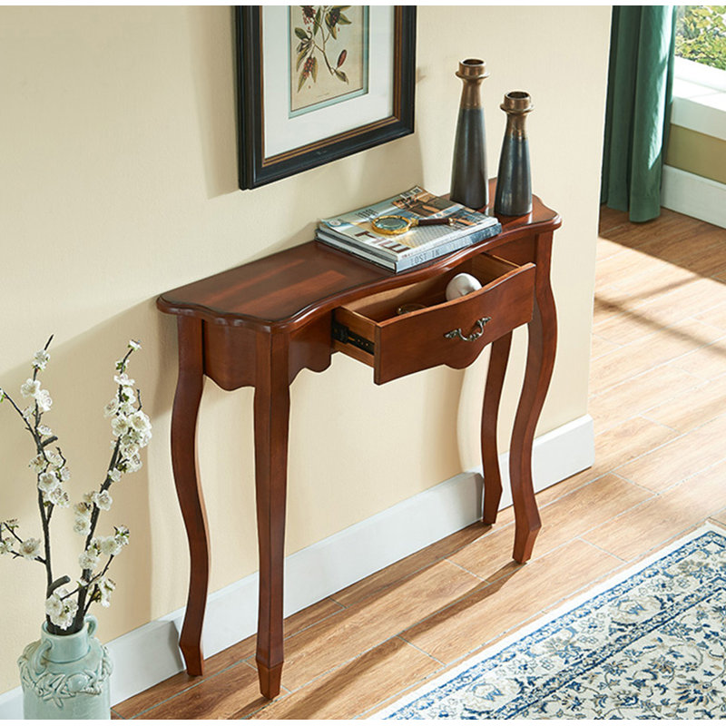 Table d'entrée traditionnelle élégante avec tablier festonné, H 33,46 po x l 39,37 po x P 10,24 po