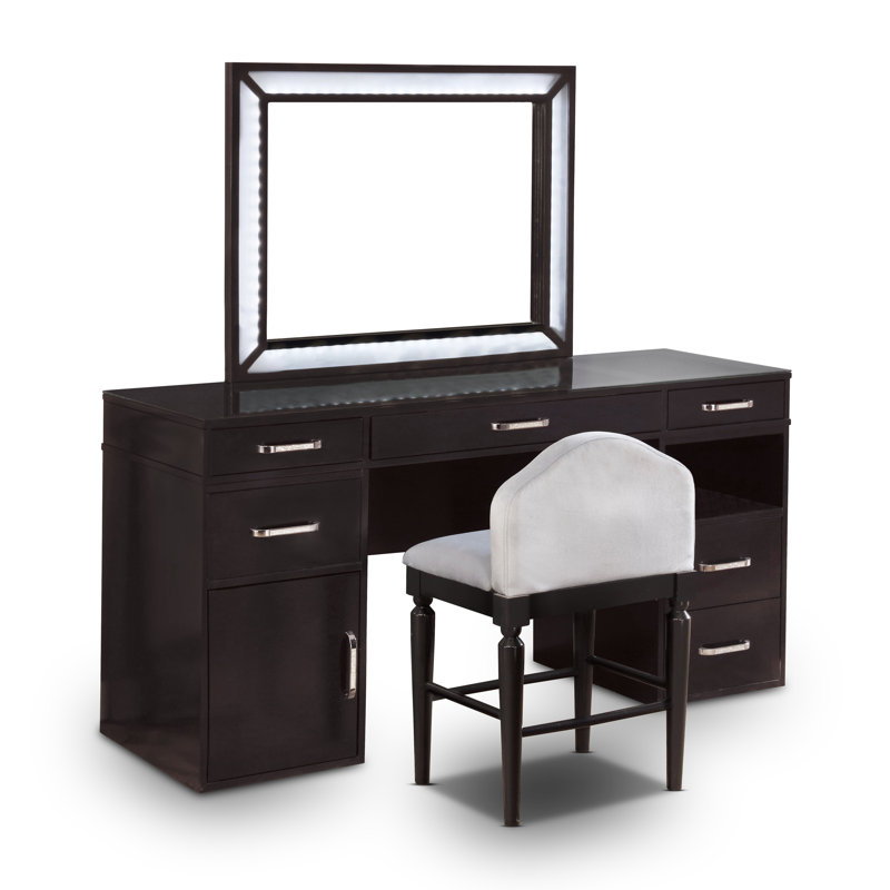 Bronn 3-Piece Vanity Set, Black