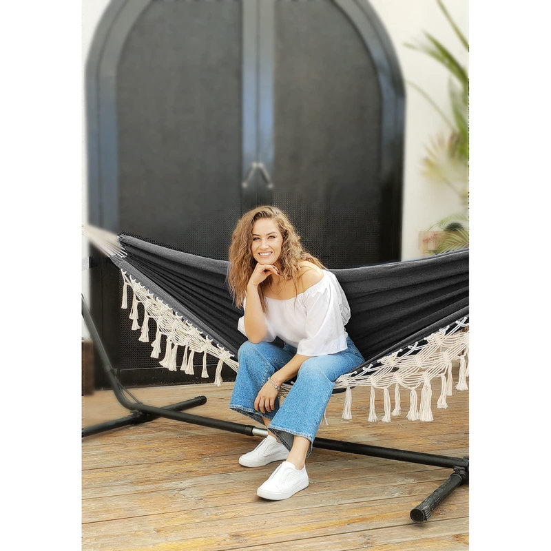 Loc Large Double Classic Hammock, Black/White