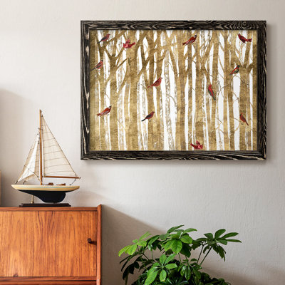 Red Bird Christmas Collection, peinture sur toile encadrée