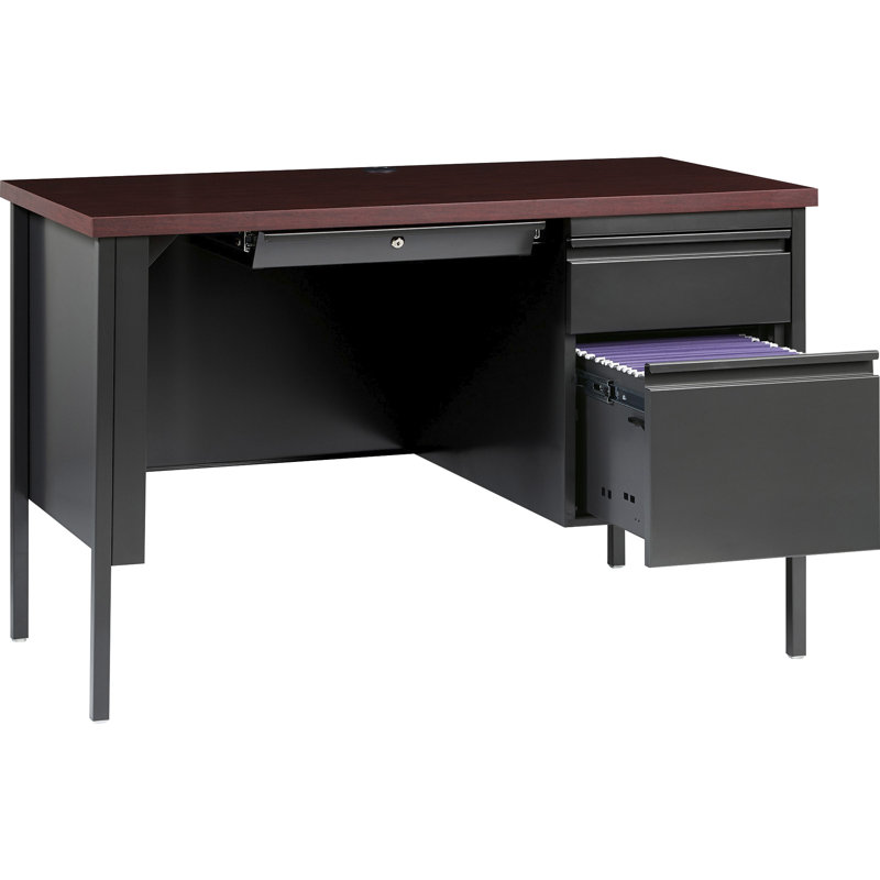 Pabel Series Mahogany Laminate Top Executive Desk, Gray