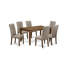 Ensemble de table de salle à manger 7 pièces composé d'une table rectangulaire en bois et de 6 chaises Parson rembourrées en tissu kaki foncé, acajou-1655939122-1655939123-1655939125