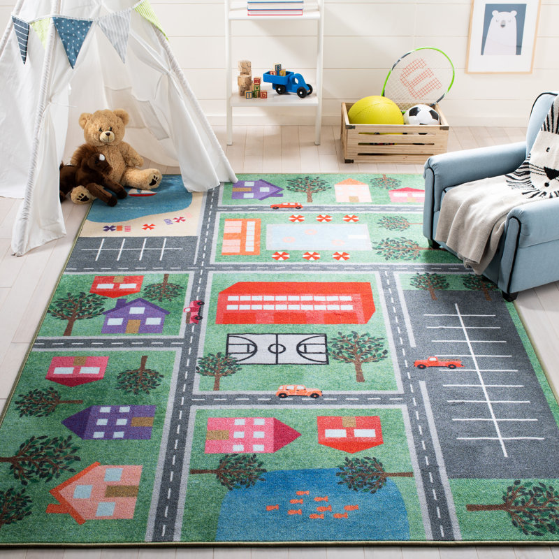 Checotah Kids Playhouse 200 Performance Machine Washable Rug, Rectangle 7'9" x 10'