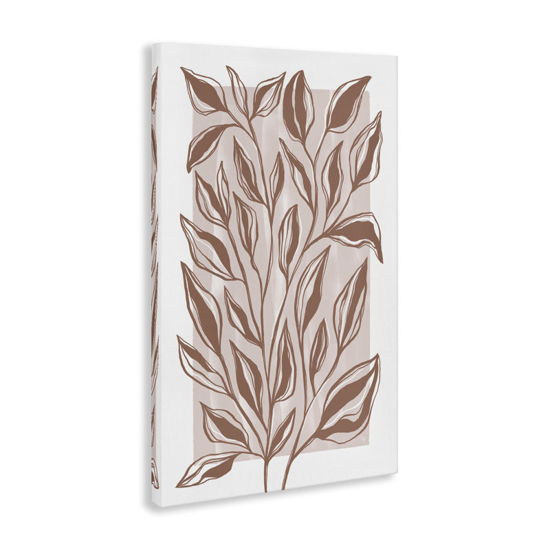 Art mural minimaliste sur toile de plante moka, design par Martina Pavlova, H 16 po x l 24 po