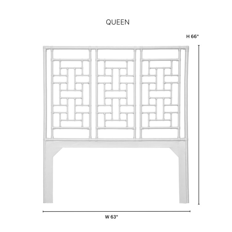 Ohana Rattan Open-Frame Headboard, Black, Twin