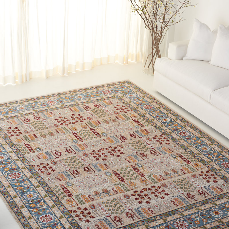 Tapis oriental en coton / polypropylène / polyester / coton tissé à la machine Oriental, Rectangle 7 pi 9 po x 9 pi 6 po