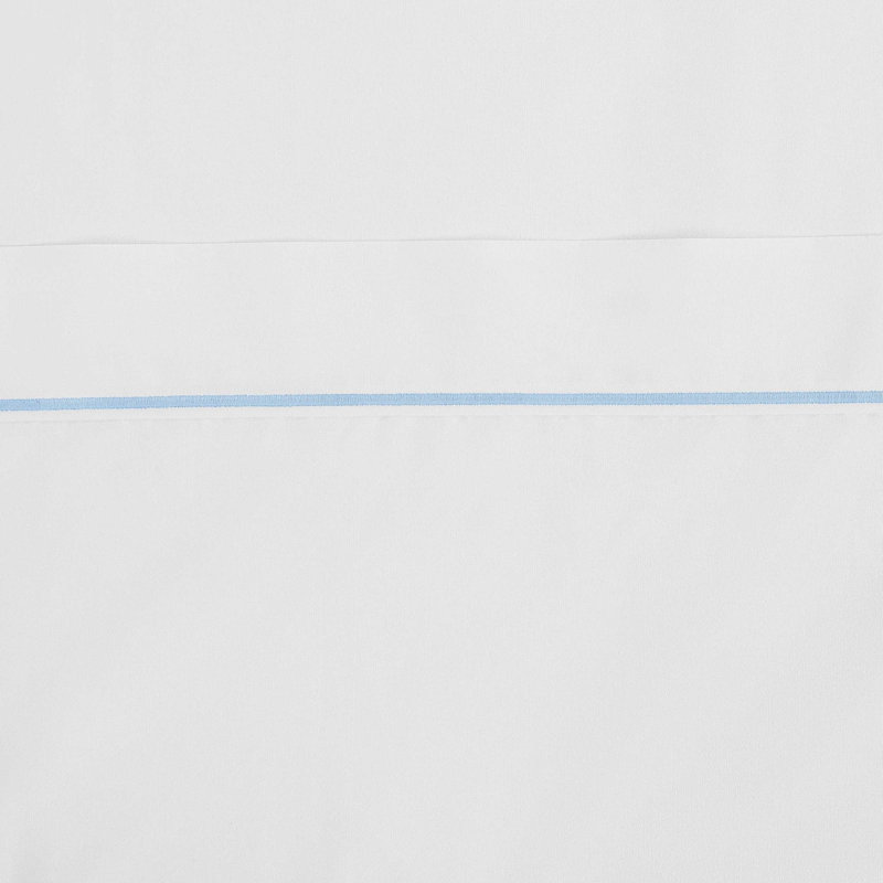 Tommy Hilfiger Solid Cotton Hem Stripe Sheet Set, Blue, Queen Sheet Set with 4 Additional Pieces